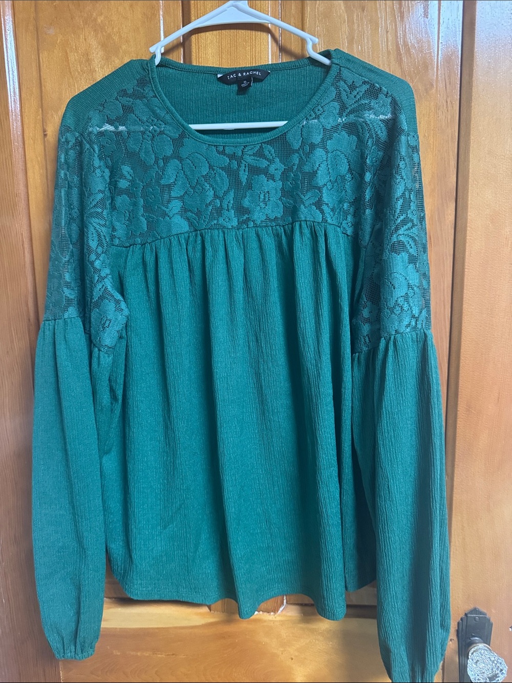 Zac & Rachel Teal Lace Yoke Long Sleeve Tunic